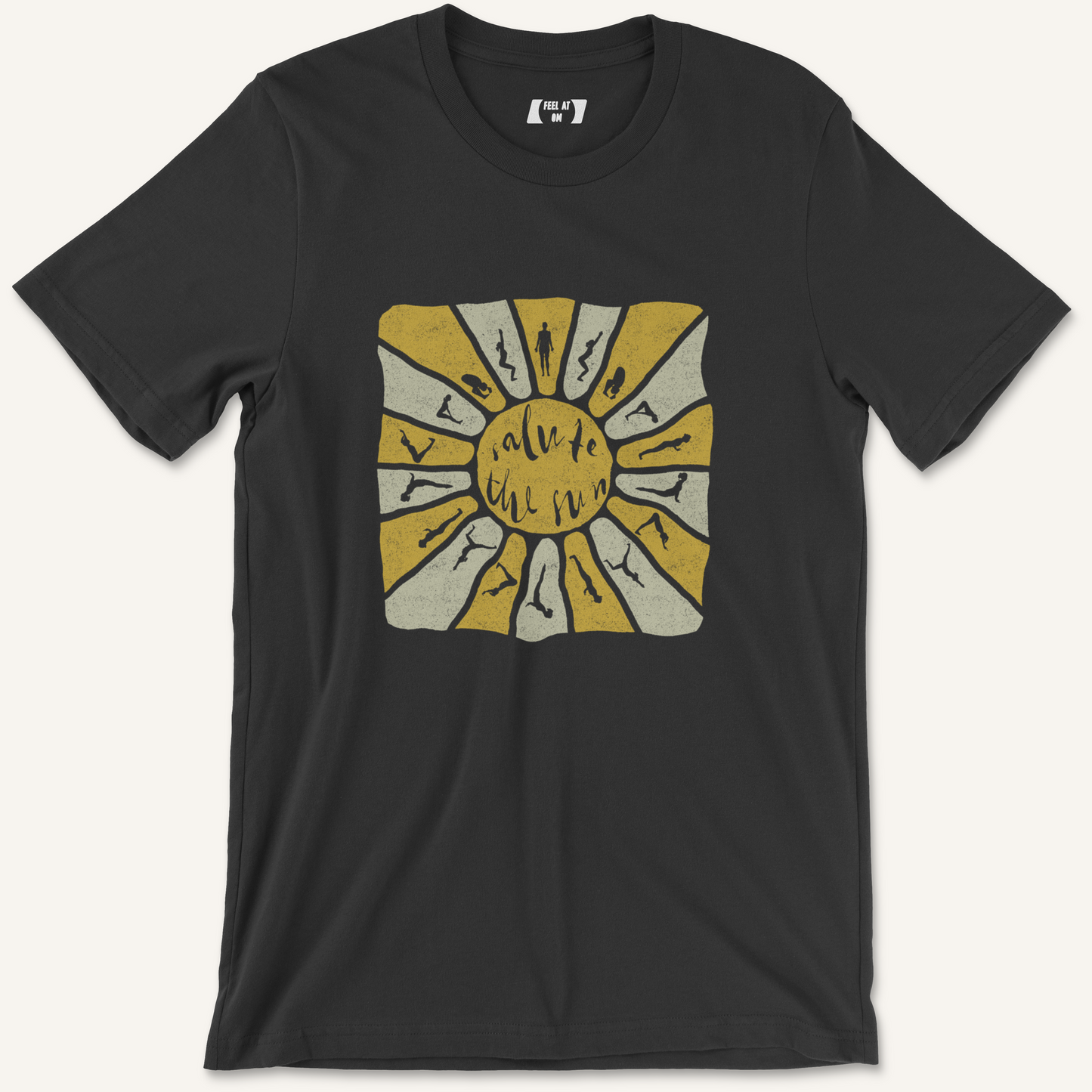 "Salute the Sun" Sun Salutation Distressed Yoga Graphic Tee