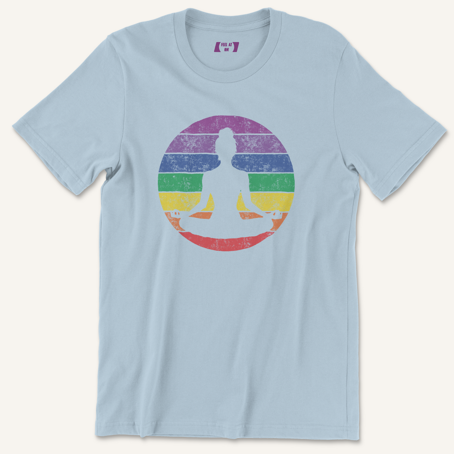 Retro Meditation Yoga Distressed Graphic Tee