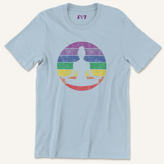 Retro Meditation Yoga Distressed Graphic Tee