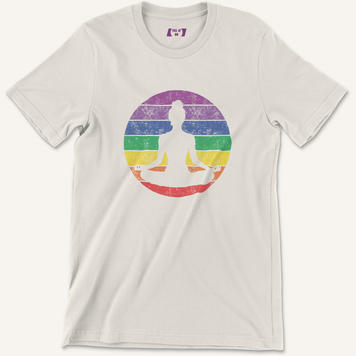 Retro Meditation Yoga Distressed Graphic Tee