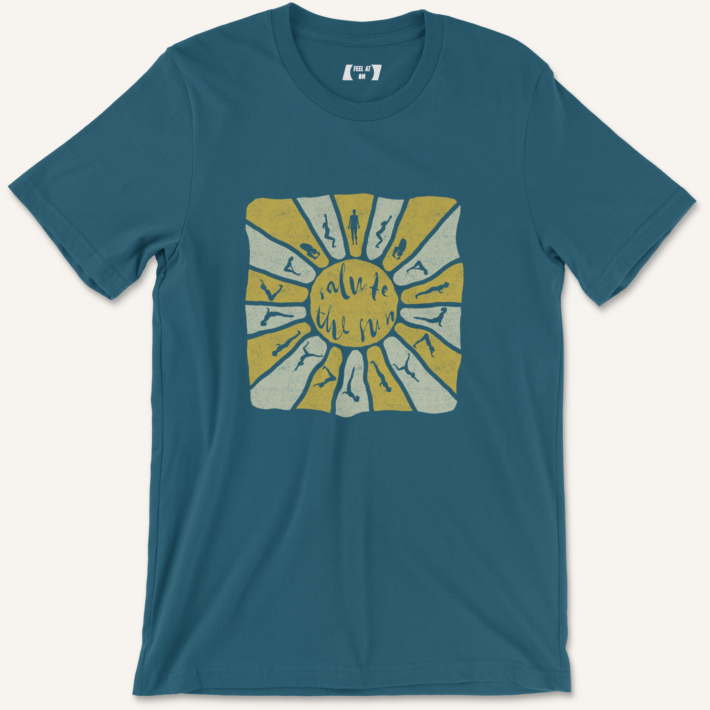 "Salute the Sun" Sun Salutation Distressed Yoga Graphic Tee