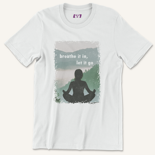 Breathe It In Distressed Yoga Graphic Tee