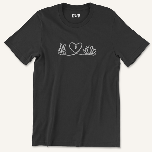 Peace, Love, and Yoga Distressed Graphic Tee