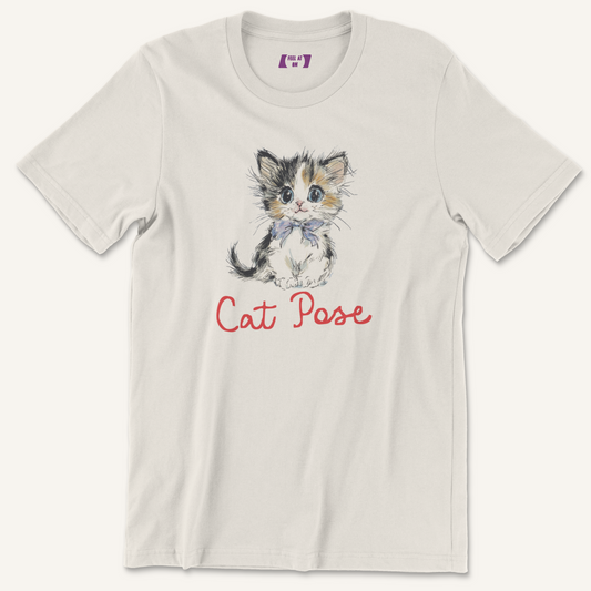 Cute Cat Pose Yoga Graphic Tee