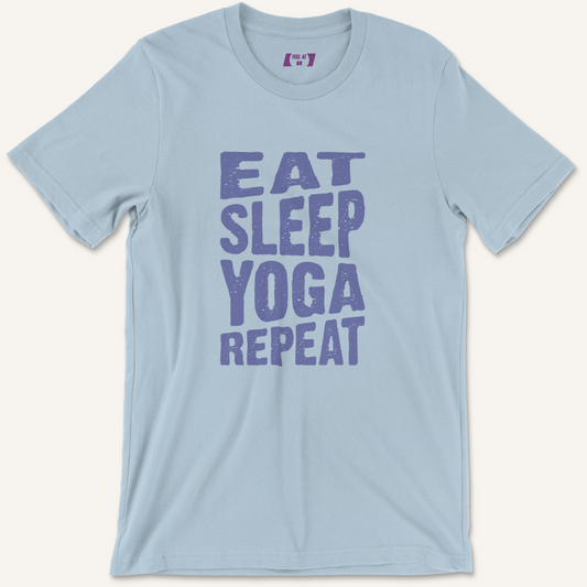 Eat Sleep Yoga Repeat Distressed Graphic Tee