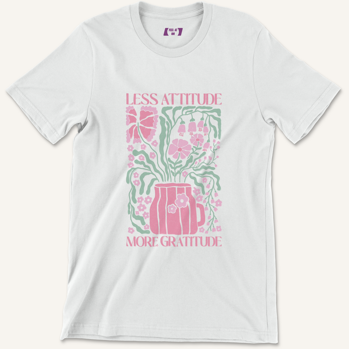 Less Attitude More Gratitude Distressed Graphic Tee