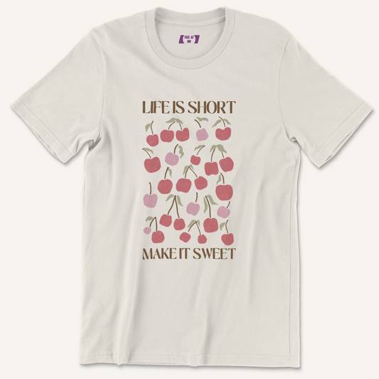 Life is Short Make it Sweet Distressed Graphic Tee